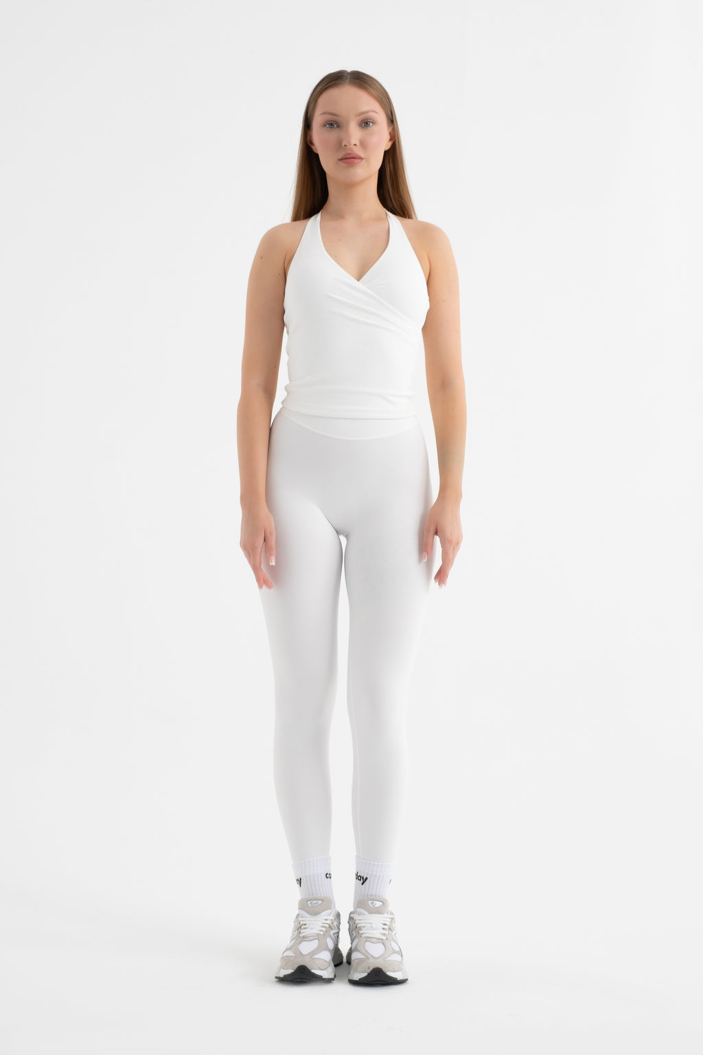 CORDAY ORIGIN SILK beyaz yüksek bel tayt - ön görünüm
