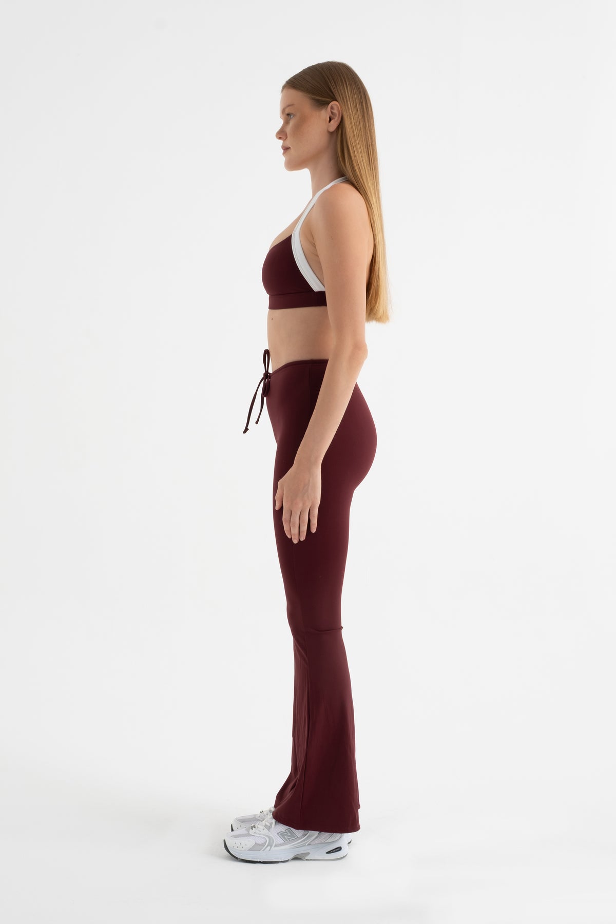 CORDAY DYNAMIC Burgundy Flare Pantolon - kumaş detayı