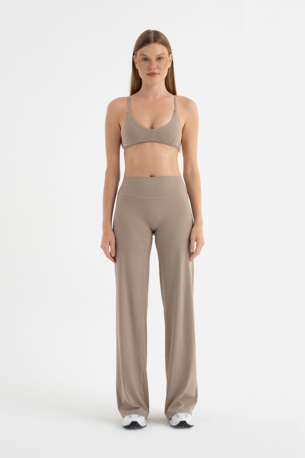CORDAY STRIDE Dune bej-toprak ton geniş paça pantolon - ön görünüm